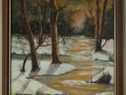 Winterabend  Oelbild